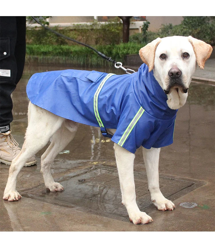 Hooded Dog Raincoat Cloak – Waterproof Reflective Jacket