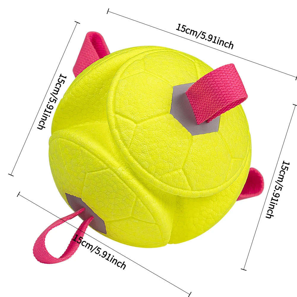 Dog Soccer Ball with Rope – Durable Fetch & Tug Toy