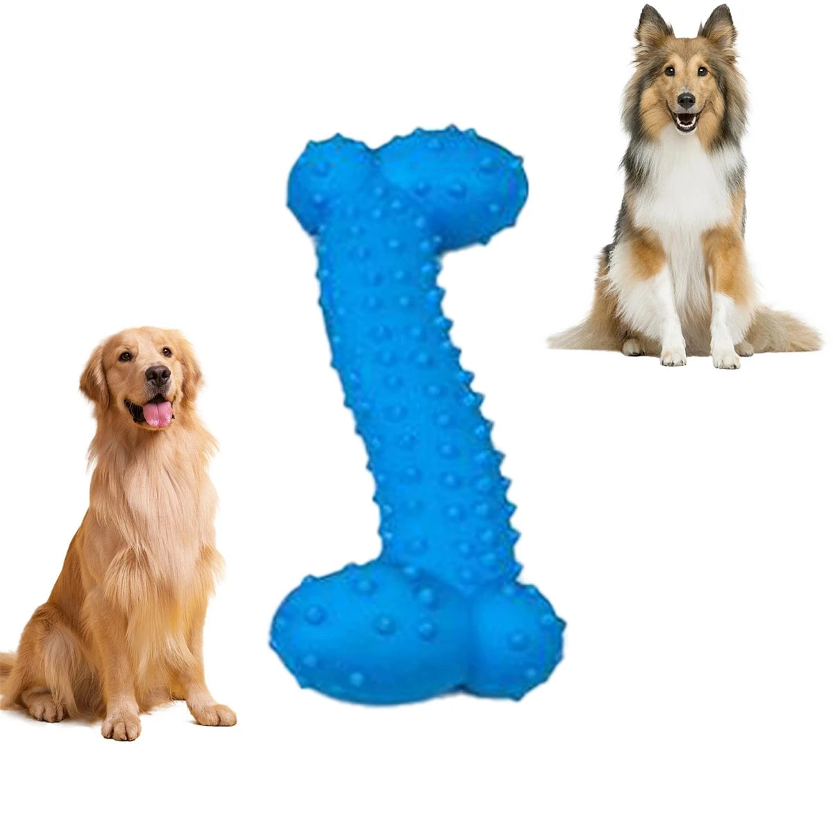 Rubber Bone Shape Chew Toy - 2 Sizes for Dogs | Durable & Dental-Friendly