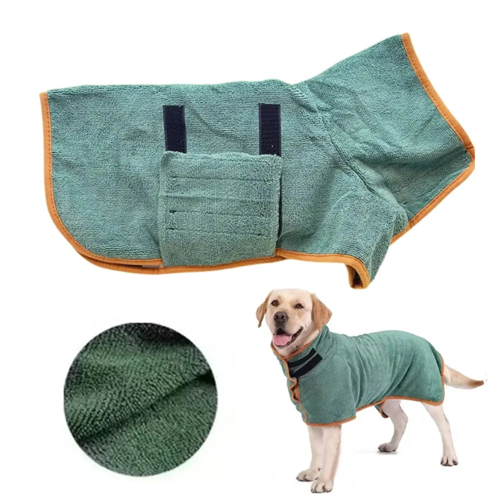 Pet Bath Towel & Bathrobe for Dogs – Absorbent Quick-Dry Wrap