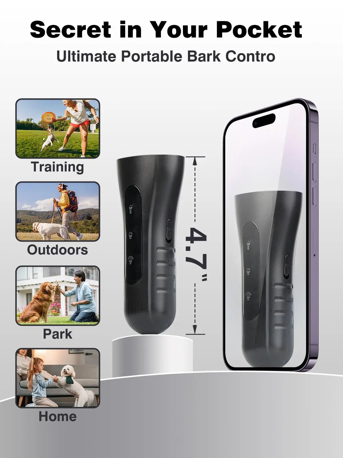 2025 Ultrasonic Dog Bark Deterrent – Rechargeable Training Device with LED