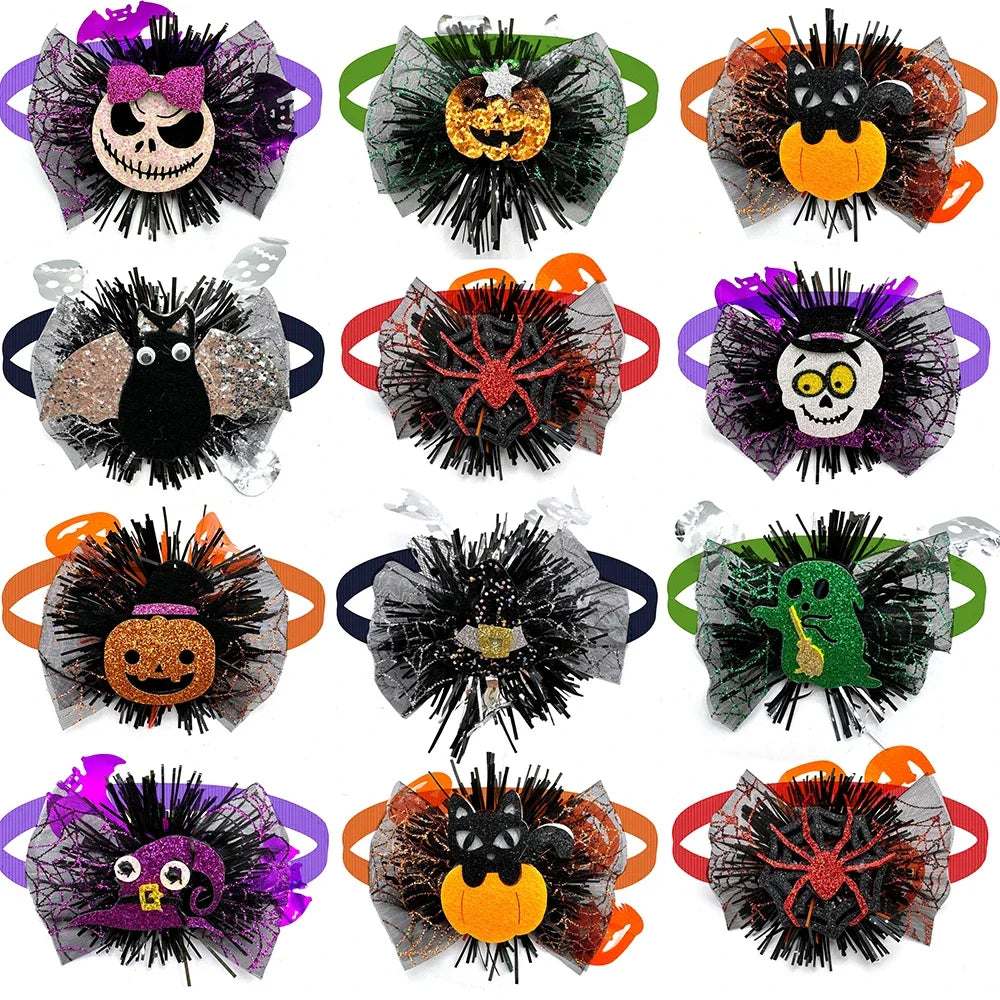 Halloween Dog Bow Ties Bulk Pack – 30 or 50 Pc Small Dog Set