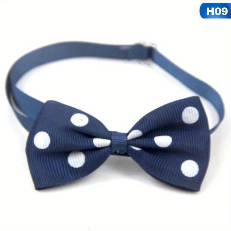 PetPals Polka Dot Bow Tie Collar for Dogs – Adjustable Black & White, Safe Fit
