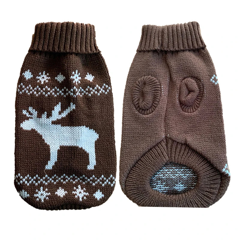 Warm Knitted Dog Sweater Coat – Colorful Winter Pullover
