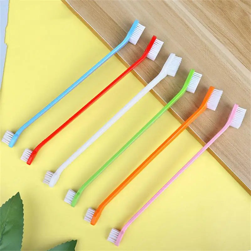 Double Head Dog Toothbrush – Multi-Angle Nylon Bristle Cleaner