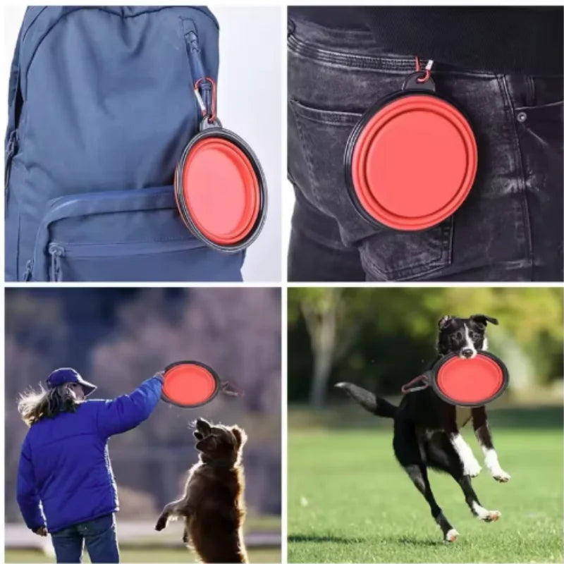 Heavy-Duty Collapsible Dog Travel Bowl – Adventure-Ready Silicone Feeder