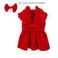 Winter Corduroy Dog Dress Set – Red Bow Outfit XS-XXL