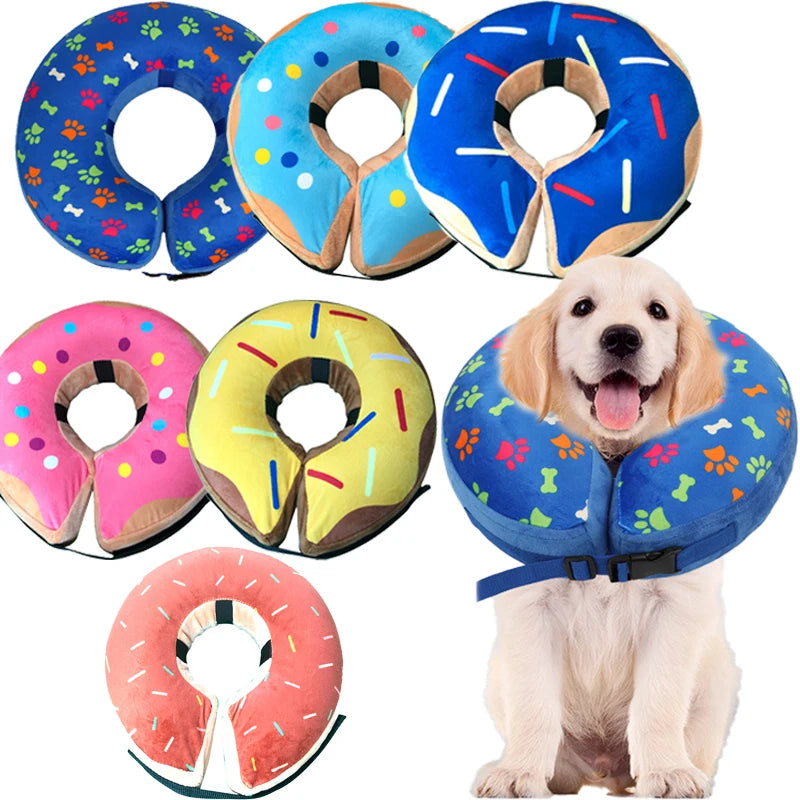 Dog Recovery Collar – Inflatable Donut Cone Adjustable