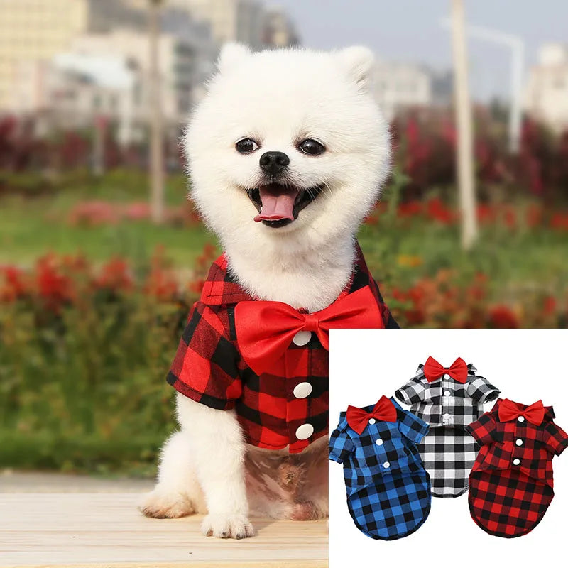 Plaid Dog Vest Coat – Formal Outfit for Small to Medium Dogs
