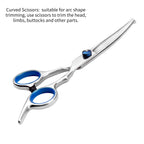 Professional 5-Piece Dog Grooming Scissors Set - Safety Round Tip Stainless Steel Kit
