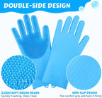Pet Grooming Gloves for Dogs – Silicone Bathing & Hair Removal Massage Scrubber