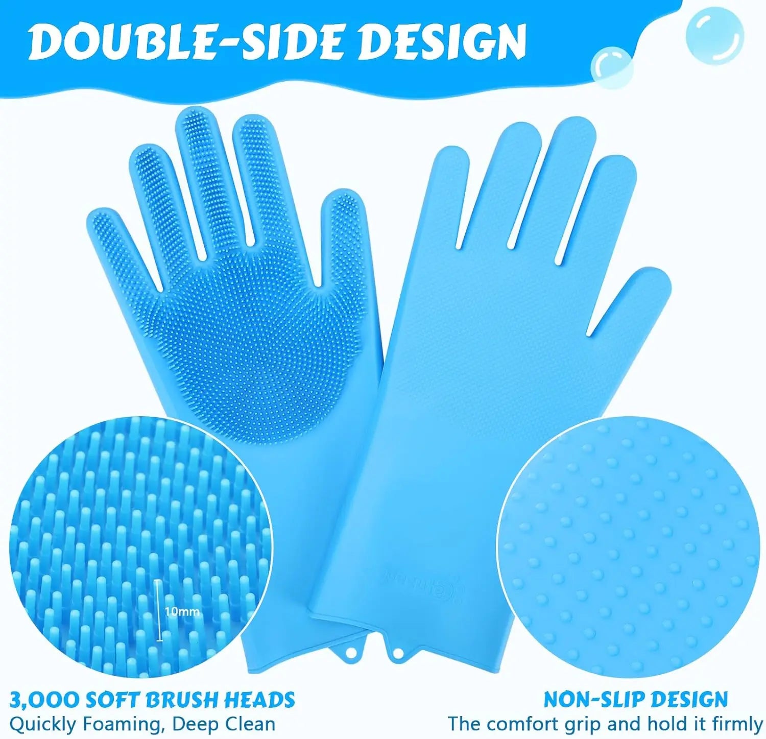 Pet Grooming Gloves for Dogs – Silicone Bathing & Hair Removal Massage Scrubber