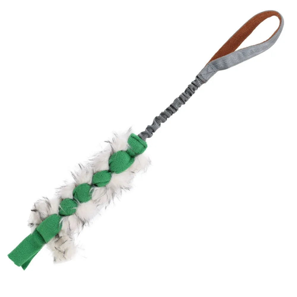 Colorful Rope Tug Dog Toy – Plush Elastic for Puppies