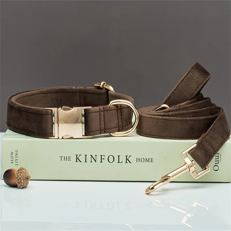 Personalized Dog Collar – Velvet Engraved Name Collar