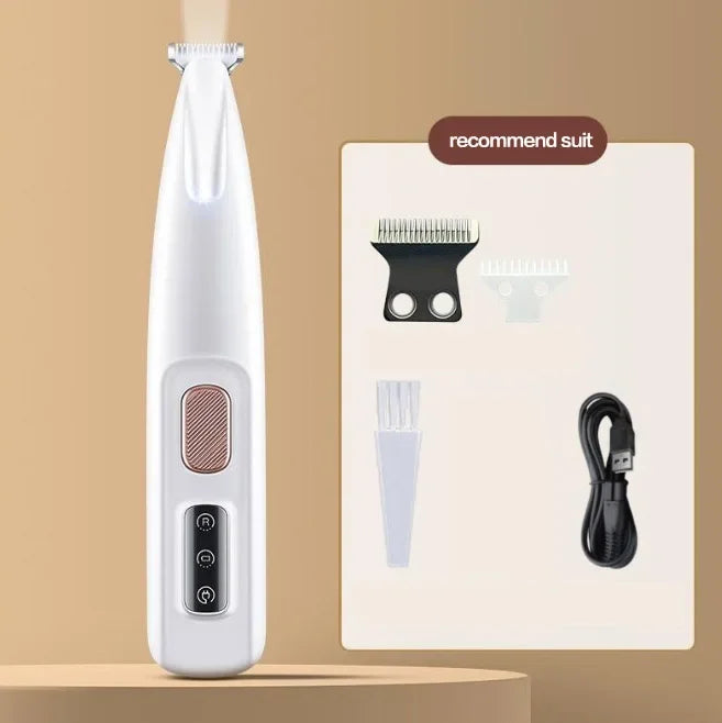 New Dog Paw Trimmer with LED Light – Waterproof, Low-Noise Grooming Tool