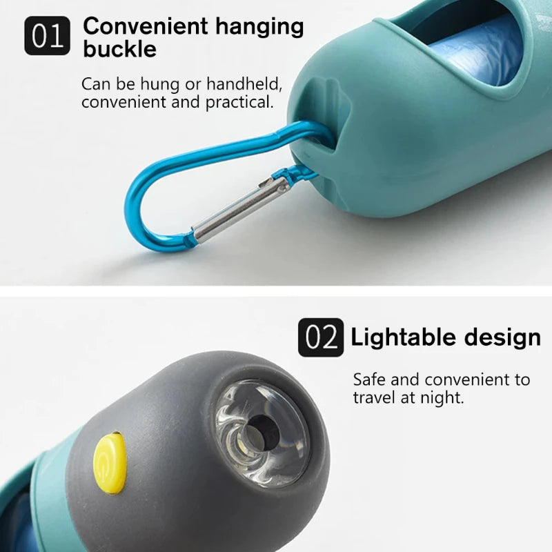 Dog Poop Bag Dispenser – LED Light Portable Holder