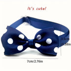 PetPals Polka Dot Bow Tie Collar for Dogs – Adjustable Black & White, Safe Fit
