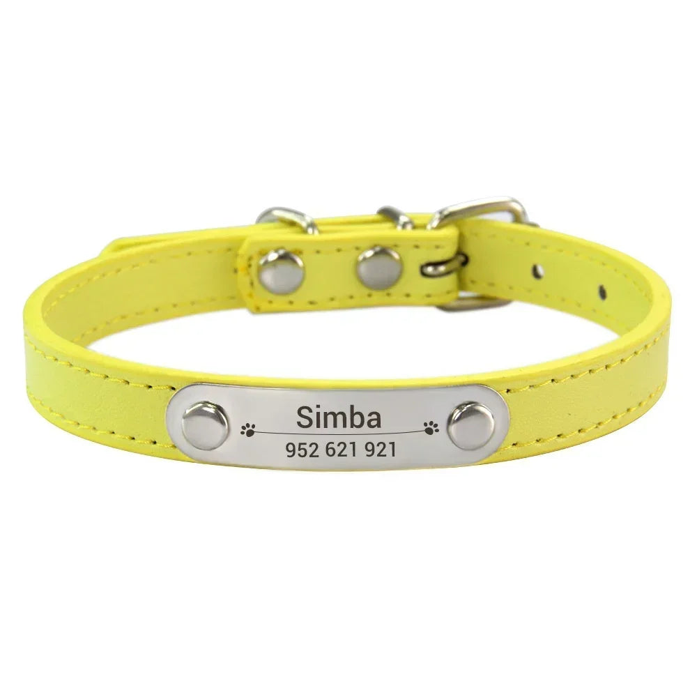 zPetsDatingCN Personalized Dog Collar with Carved Name ID – Pink, All Sizes, Anti-Lost