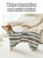 Quick-Dry Dog Bathrobe - Ultra-Absorbent Thick Coral Fleece Pet Towel
