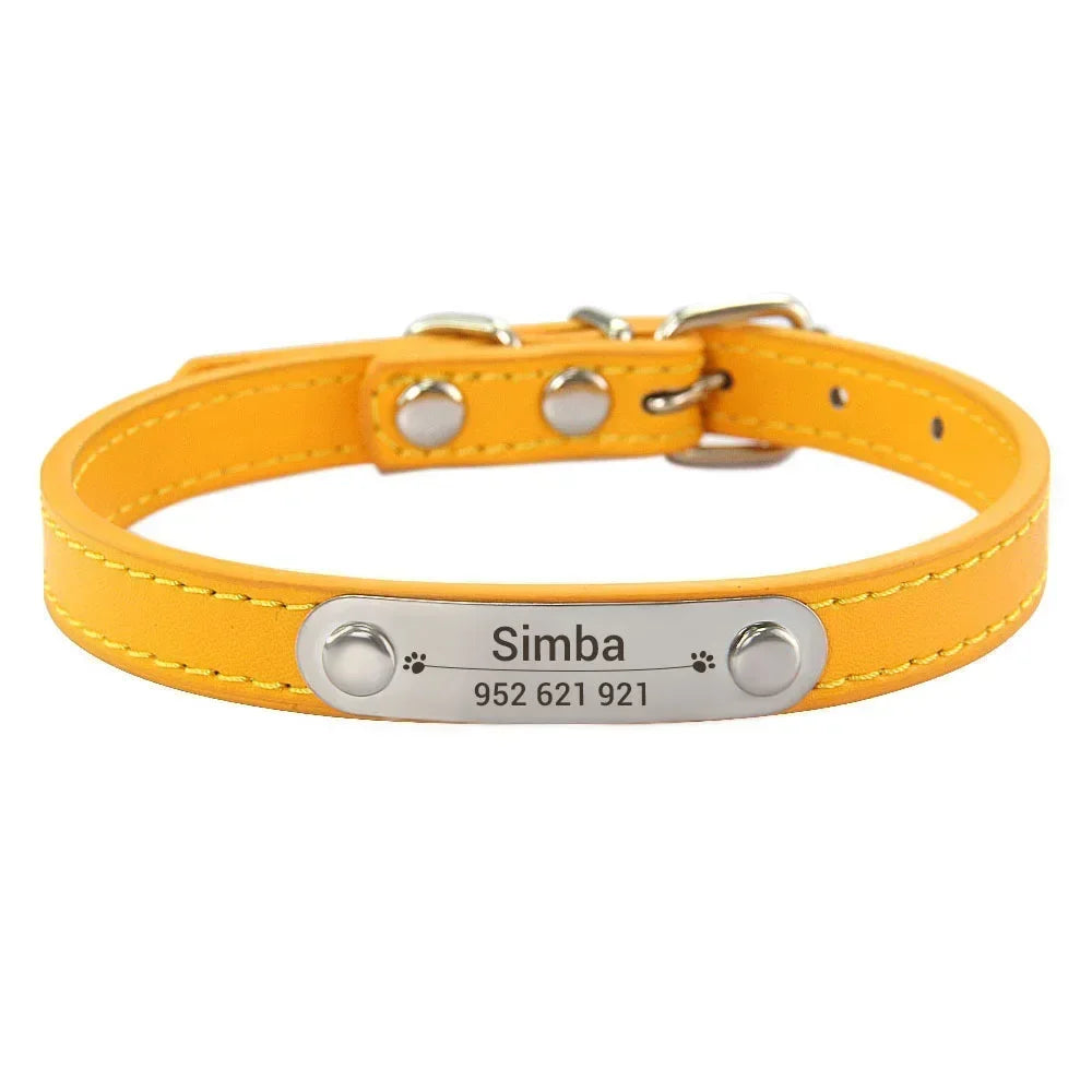 zPetsDatingCN Personalized Dog Collar with Carved Name ID – Pink, All Sizes, Anti-Lost