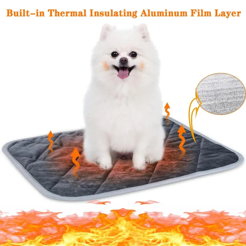 Self-Heating Dog Crate Pad – Washable Anti-Slip Thermal Kennel Mat for Small & Medium Dogs