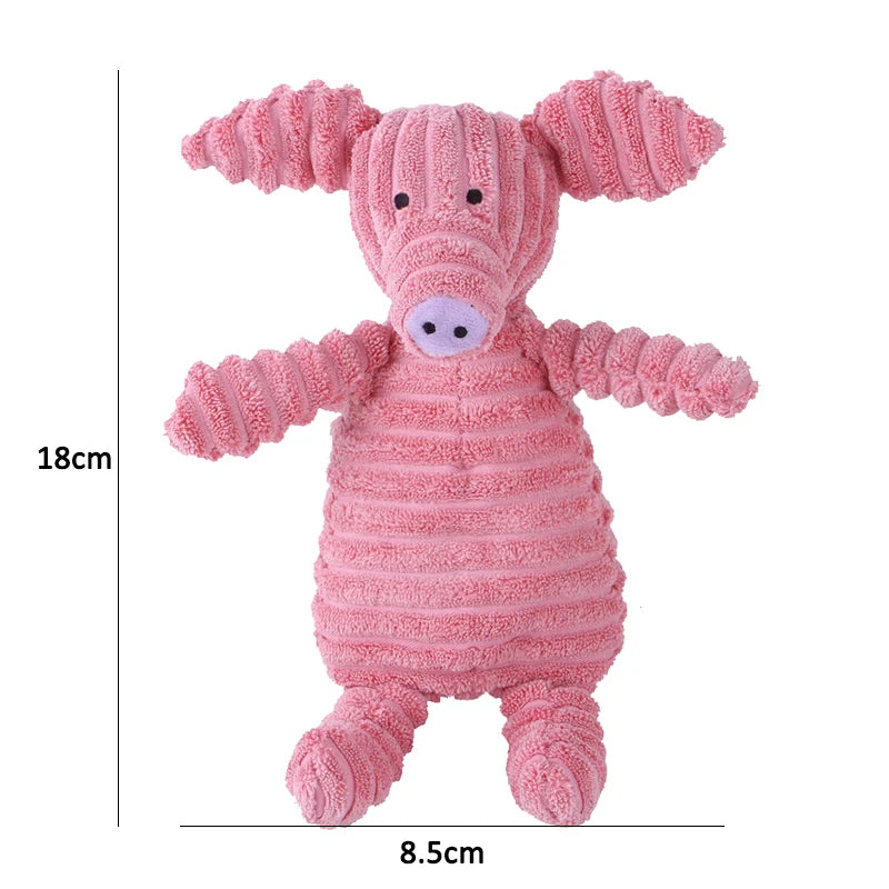 Corduroy Animal Squeaky Dog Toy – Bite Resistant Plush