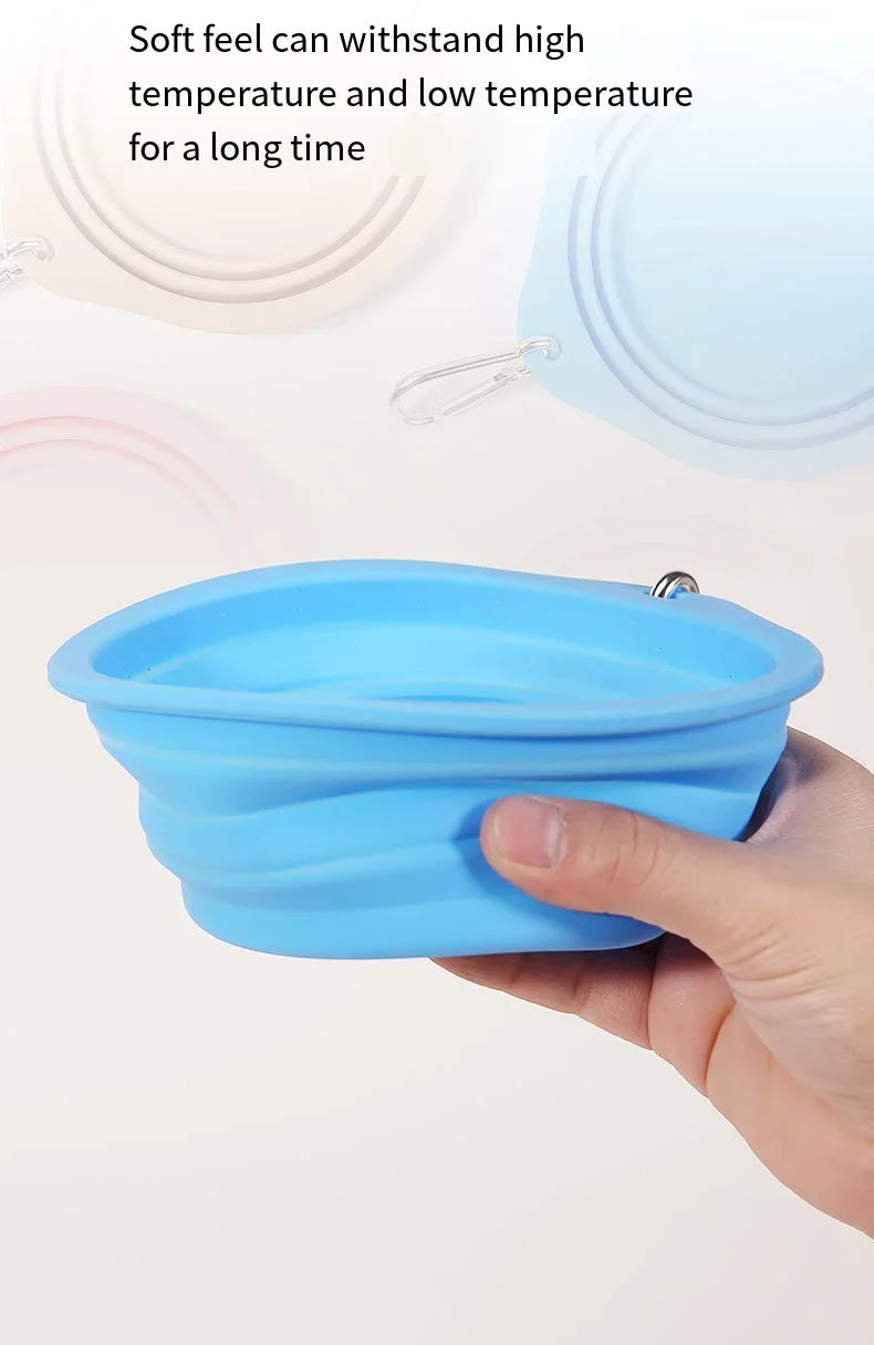 Collapsible Silicone Dog Travel Bowl – 350ml & 600ml Portable Feeder