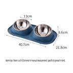 15° Tilted Double Dog Bowl – Stainless Steel Neck Protection Feeder