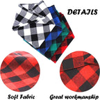 Large Plaid Dog Bandana Scarf – Soft Washable Cotton Red