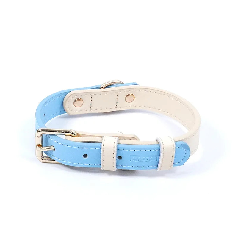 Leather Dog Collar with Anti-Loss Ring – Adjustable S-XL Walking Collar