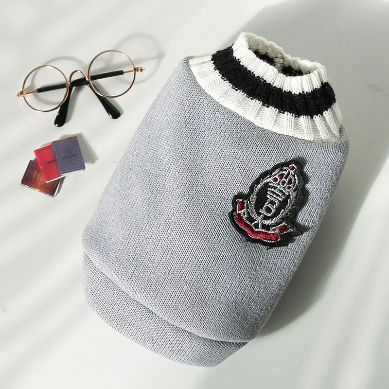 Warm Knit Dog Sweater – Cotton Winter Coat for Small Dogs