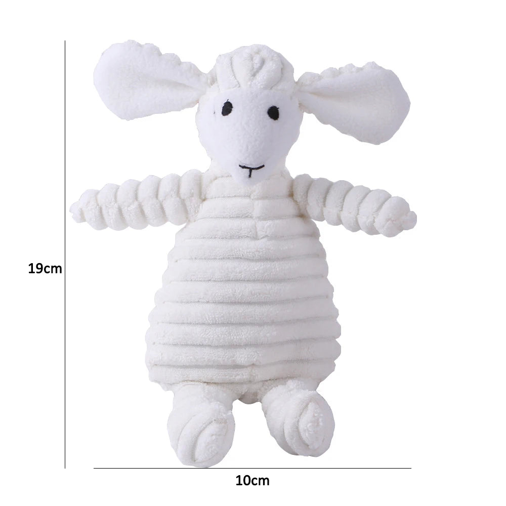 Corduroy Animal Squeaky Dog Toy – Bite Resistant Plush