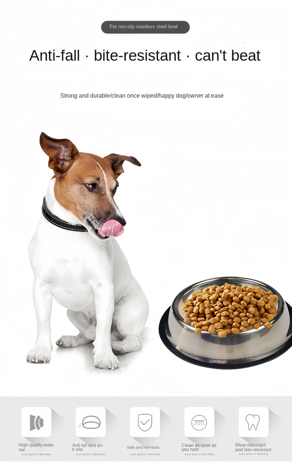 Classic Stainless Steel Dog Bowl – Durable & Rust-Resistant Feeder