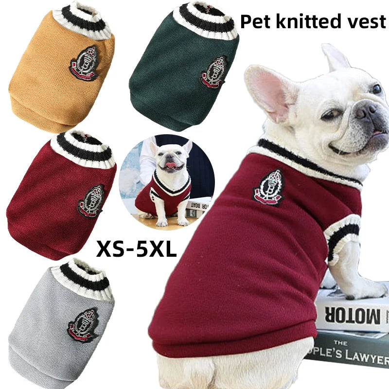 Warm Knit Dog Sweater – Cotton Winter Coat for Small Dogs