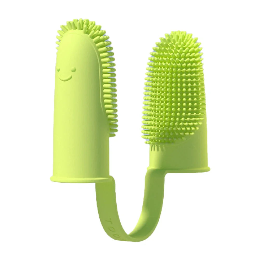 Double Finger Dog Toothbrush - Soft TPR Silicone Dental Care Brush for Dogs