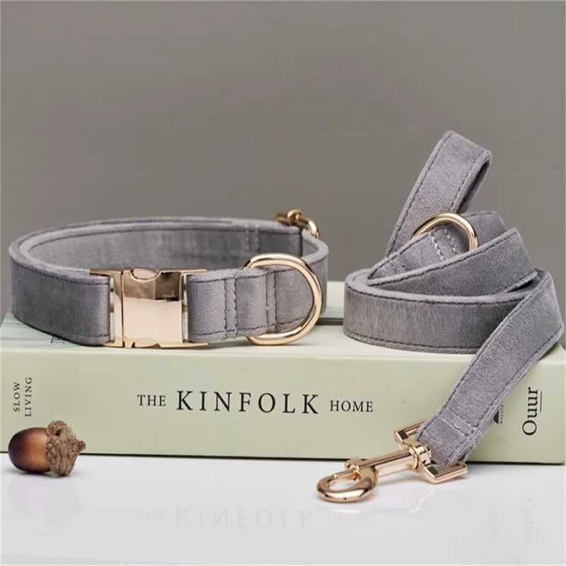 Personalized Dog Collar – Velvet Engraved Name Collar