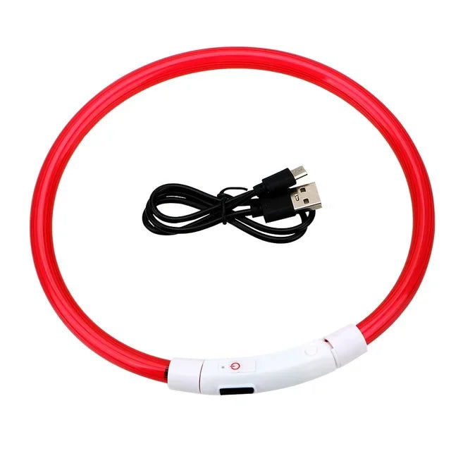 LED Dog Collar USB Rechargeable – 3 Mode Night Safety Light