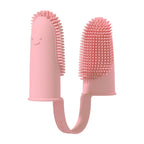 Double Finger Dog Toothbrush - Soft TPR Silicone Dental Care Brush for Dogs