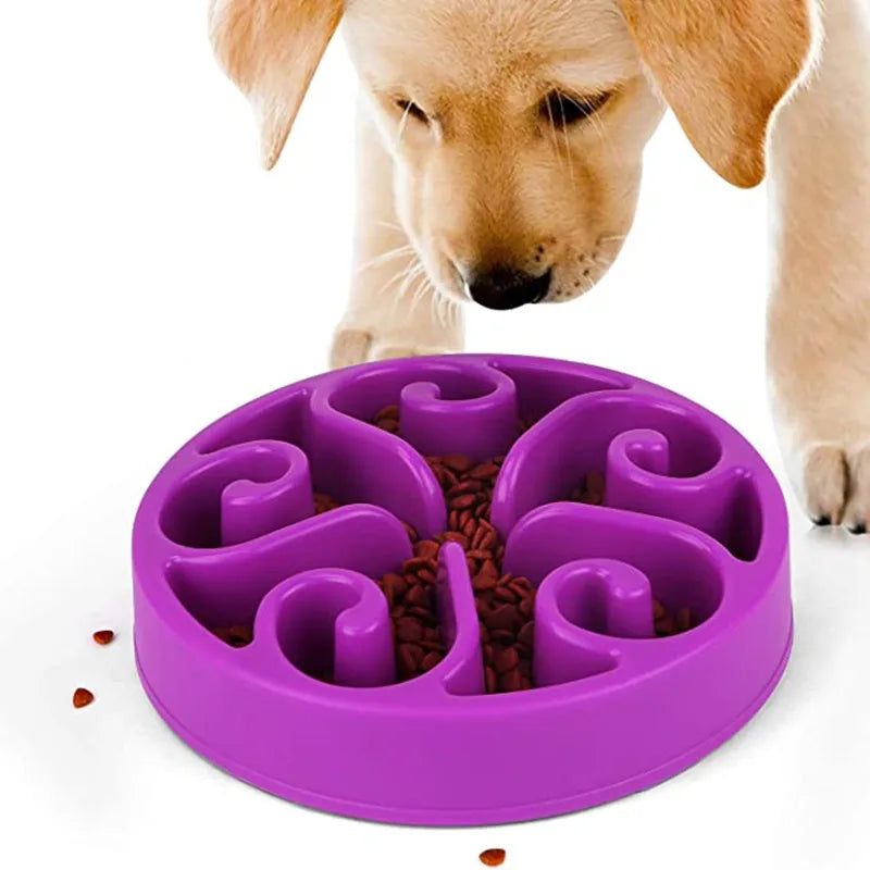 Interactive Slow Feeder Dog Bowl – Anti-Gulping Maze Dish