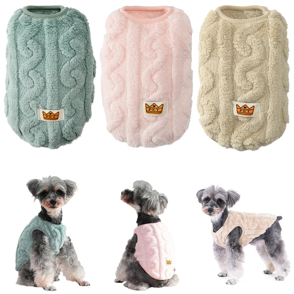 Holapet Soft Fleece Dog Sweater | XS-XL | Pink, Khaki, Red & Green