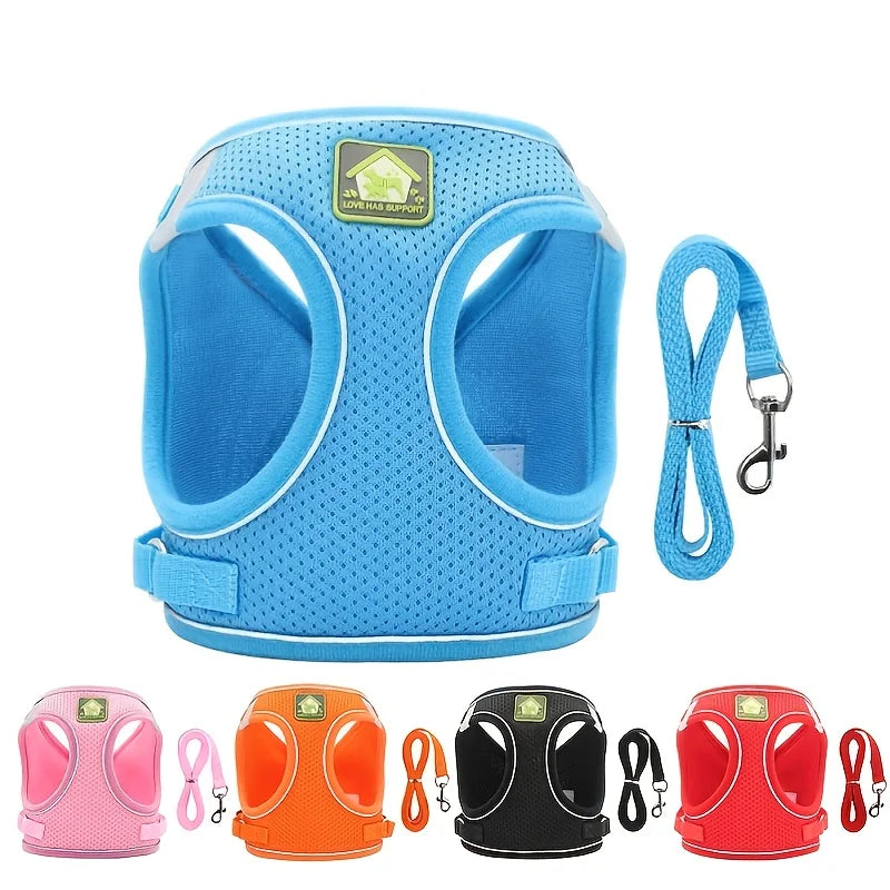 Reflective Dog Harness and Leash Set – No Pull Mesh Vest