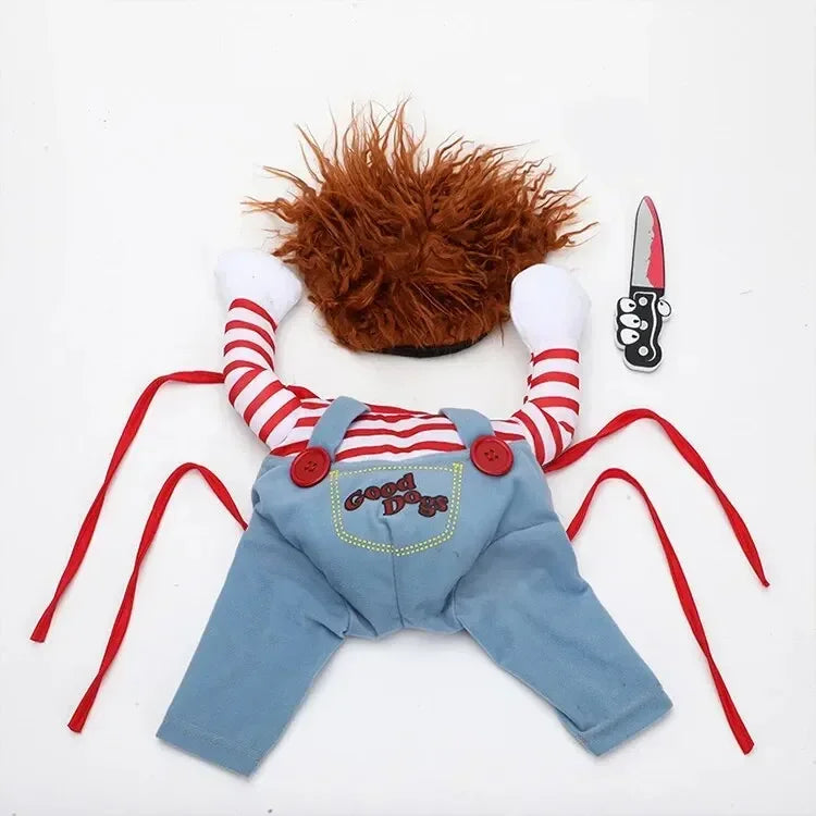 Nonecn Halloween Dog Costume Set with Wig Hat & Dagger Prop
