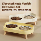 Elevated Double Dog Bowl – Stylish Neck Support Feeder