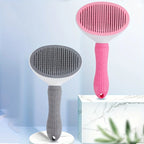 One-Click Pet Hair Removal Comb for Dogs – Automatic Slicker Brush