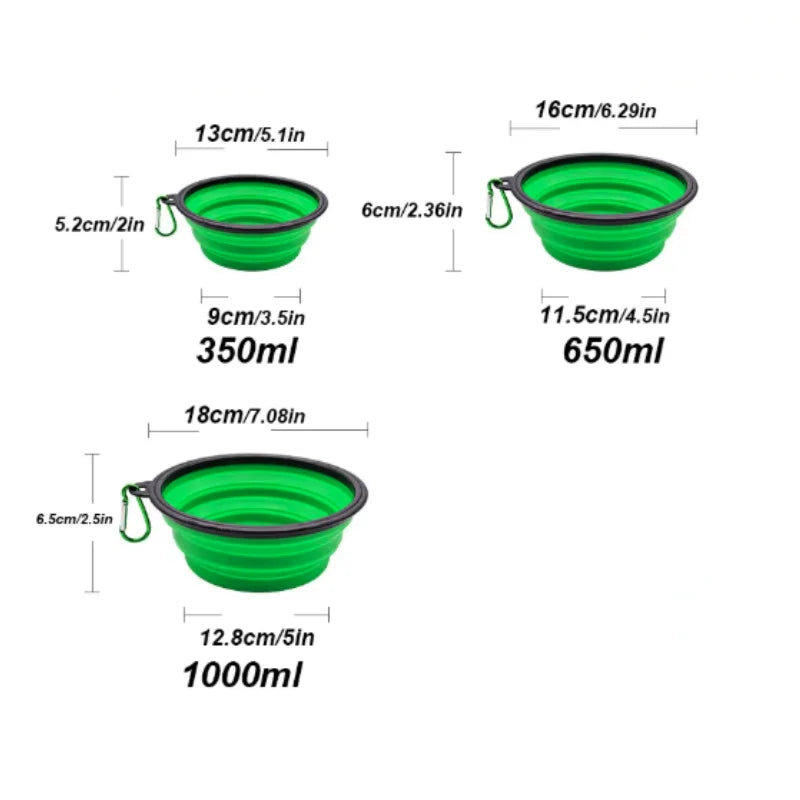 Heavy-Duty Collapsible Dog Travel Bowl – Adventure-Ready Silicone Feeder