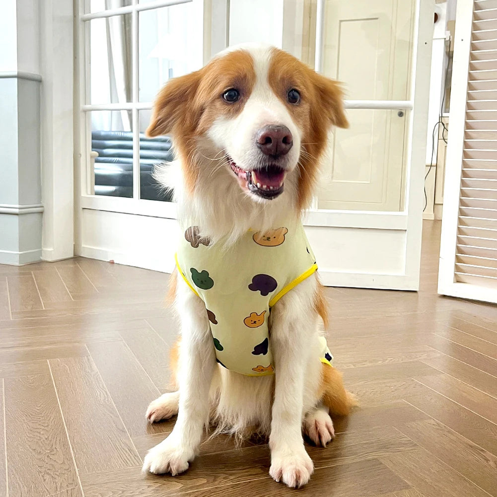 Breathable Dog Vest for Medium Large Dogs – Soft Multicolor Shirt