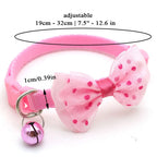 Fashionable Pet Collar With Bow Tie & Bell – Adjustable Nylon for Small Dogs