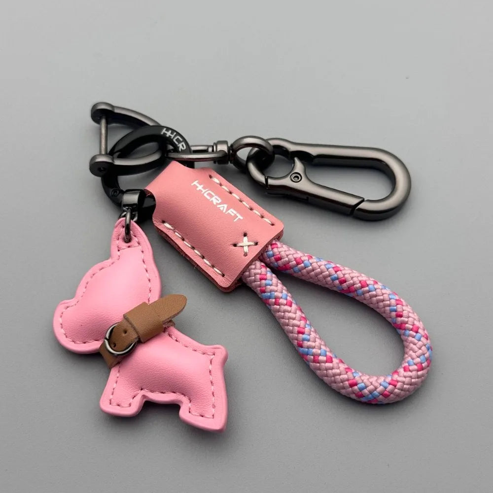Leather Braided Rope Keychain – Anti-Loss Key Strap