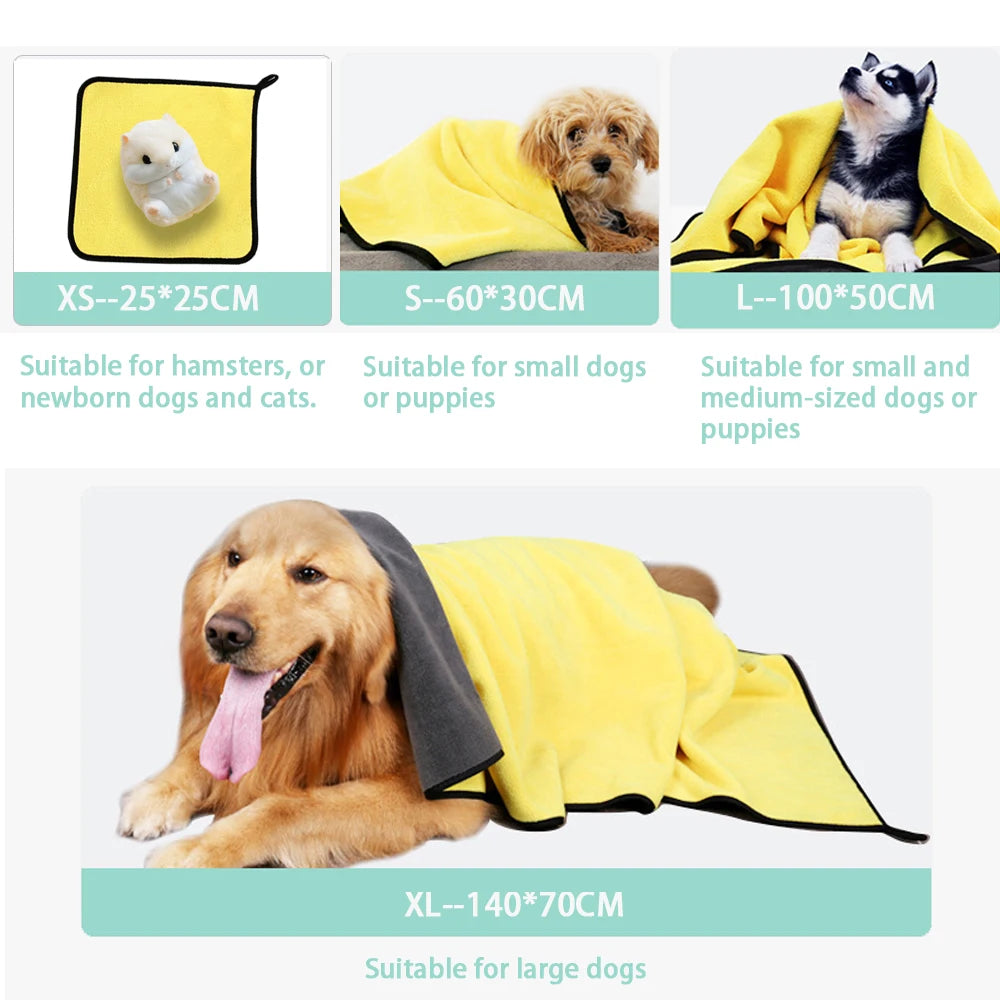 Quick-Dry Dog Bath Towels – Super Absorbent Polyester Microfiber