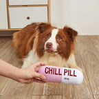 Pill-Shaped Plush Puppy Toy — Soft Bite-Resistant Interactive for Training & Teething Relief